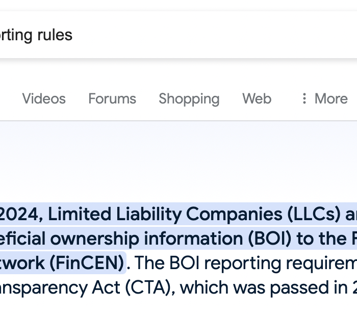 BOI reporting rules for LLC's