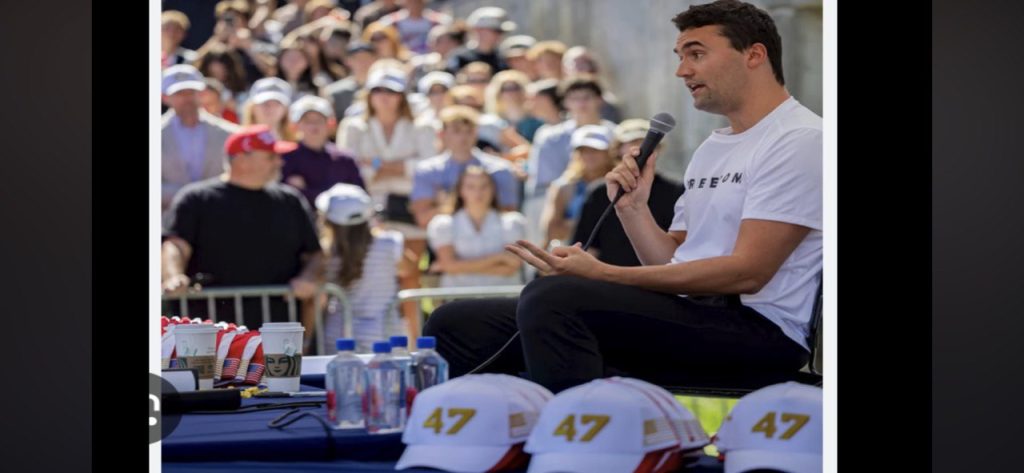 Charlie Kirk 3 hats = 33